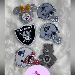 Football team sports badge reels